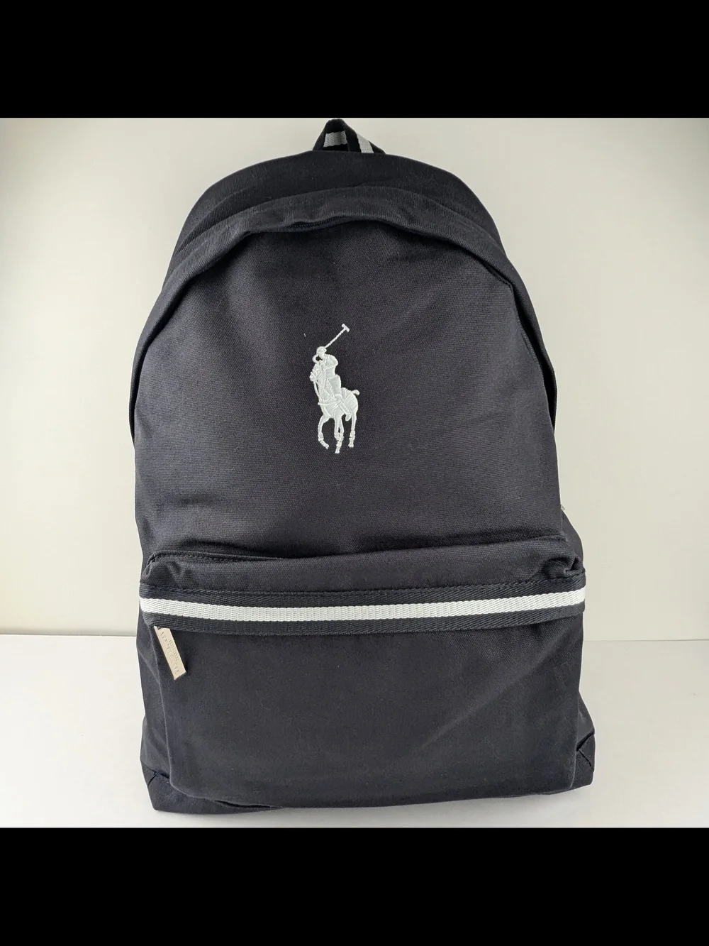 Ralph Lauren Fragrances World Of Polo Navy Blue Backpack with White Pony Accent